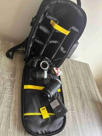 Nikon D3500 with two lenses, two batteries, SD carda, Nikon bag pack and accessories
